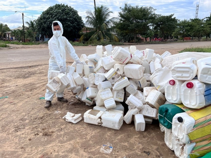 Exitosa minga de recolección de envases vacíos de plaguicidas en el municipio de San Pedro